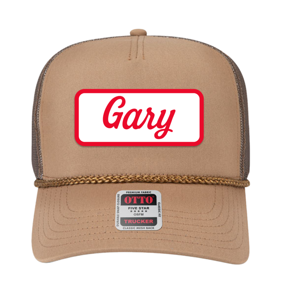 Khaki and Brown Gary Hat