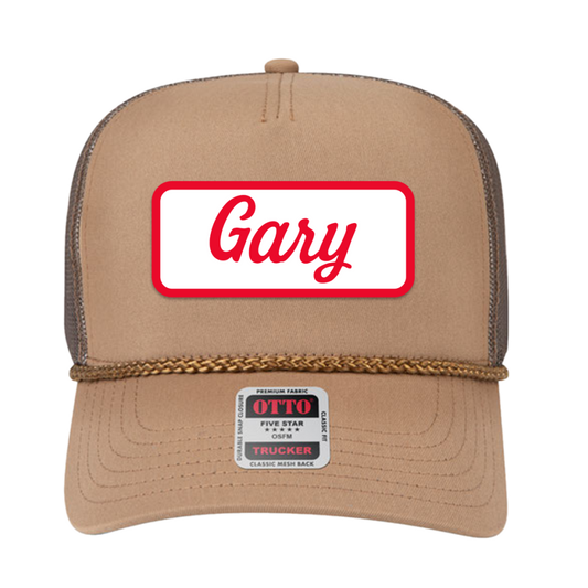 Khaki and Brown Gary Hat